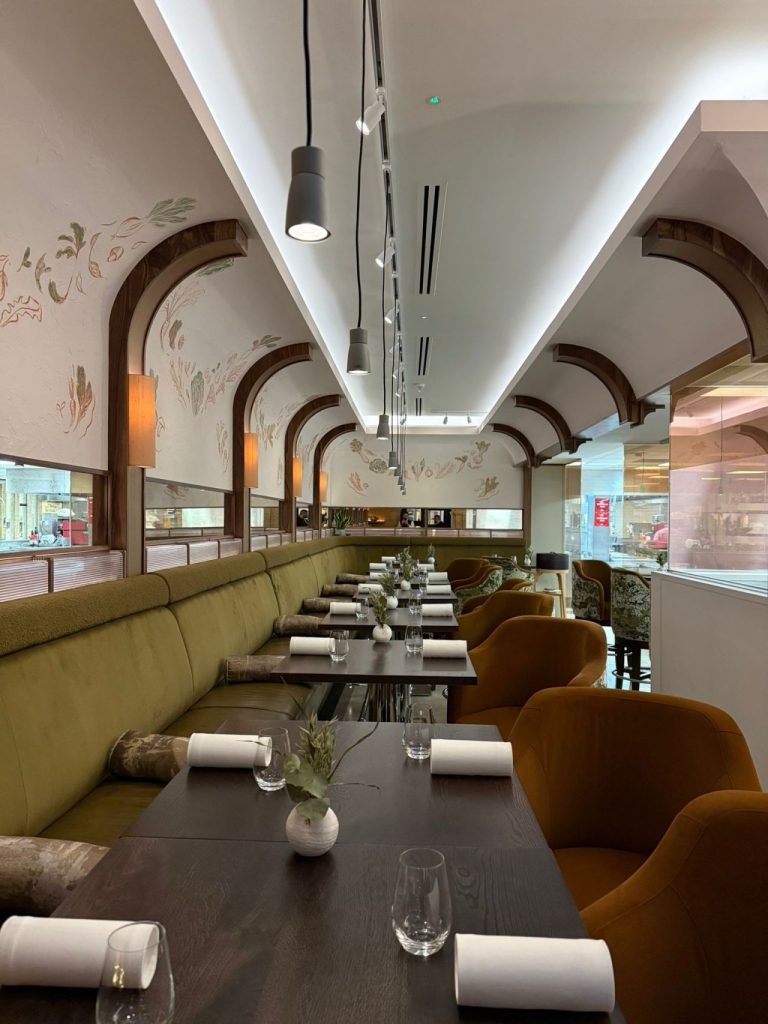 Seating area at The Pass Restaurant in South Lodge Hotel following refurbishment